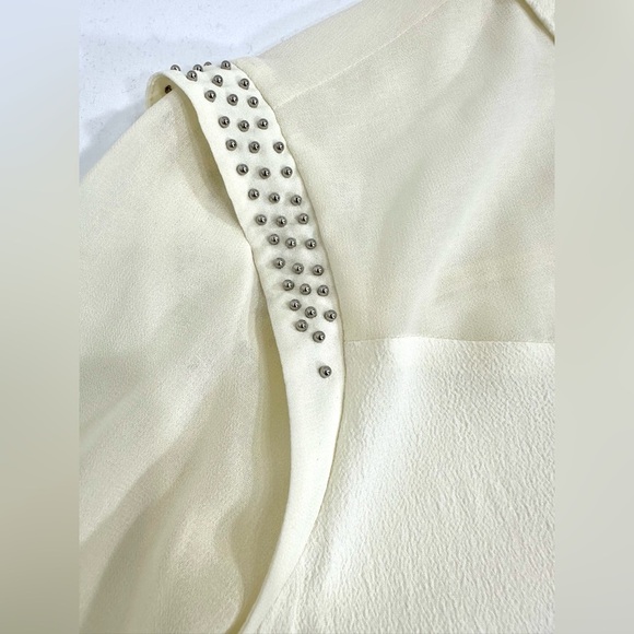 Silence+noise spike collar sheer cream blouse size M - Picture 6 of 9
